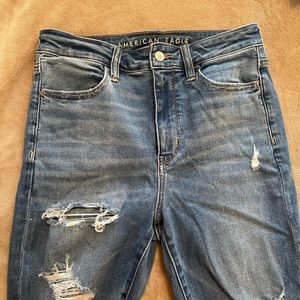 Short Next Level Stretch Super Hi-Rise Ripped Jegging from American Eagle